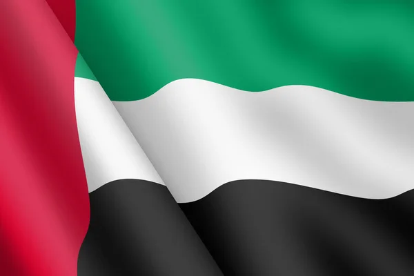 Emirados Árabes Unidos acenando bandeira 3d ilustração vento ondulação — Fotografia de Stock