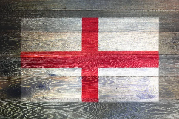 旧木表面背景上的英国国旗 — 图库照片