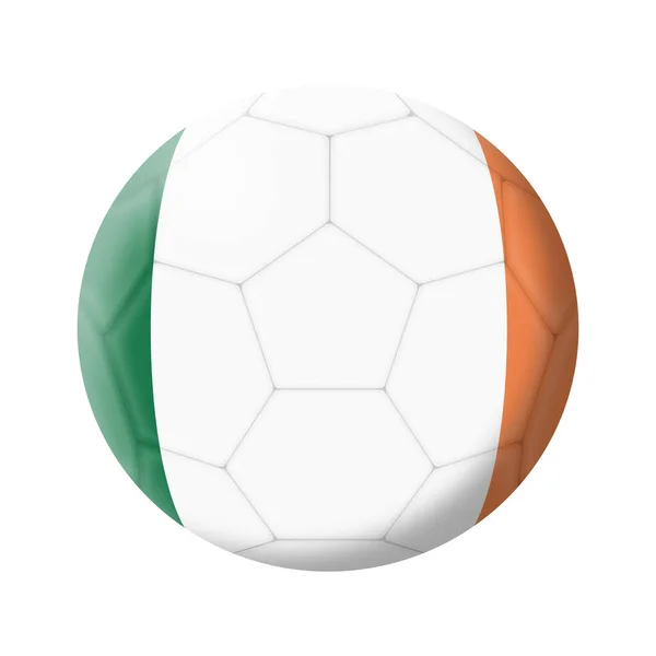 República de Irelend fútbol balón de fútbol 3d ilustración aislado en blanco con recorte camino —  Fotos de Stock