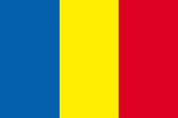 Romania bandiera sfondo illustrazione blu giallo rosso — Foto Stock