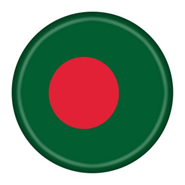 Bangladeş bayrak düğmesi kırpma yolu ile 3d illüstrasyon