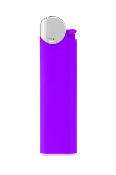 Фиолетовая сигарета Зажигалка на белом с вырезкой путь — стоковое фото