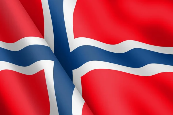 Norway waving flag 3d illustration wind ripple — Stock Photo, Image