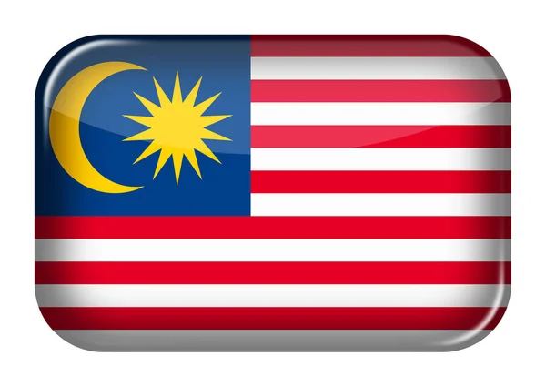 Malezja web icon prostokąt przycisk z przycięciem ścieżki 3d ilustracja — Zdjęcie stockowe