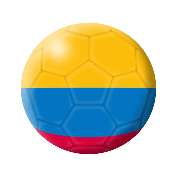 Colombia calcio pallone da calcio 3d illustrazione isolata su bianco con percorso di ritaglio — Foto Stock