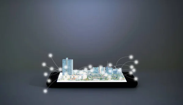 Cidade Tecnologia Smartphone — Fotografia de Stock
