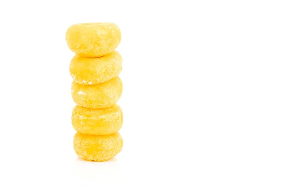 Beyaz Arka Planda Donut Sarısı — Stok fotoğraf