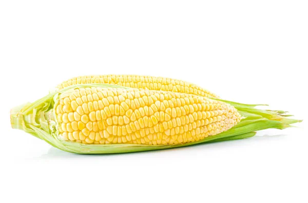 Raw Corn Food Vegetables White Background — Stock Photo, Image