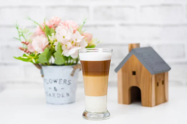 Coffee Latte Milk Froth Hot Drink — Stock Photo, Image