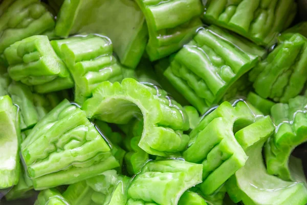 Vegetable Gourd Cut Pieces Water — Stock Photo, Image