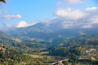 Tayland 'ın Nan Eyaleti' ndeki güzel dağ manzarası