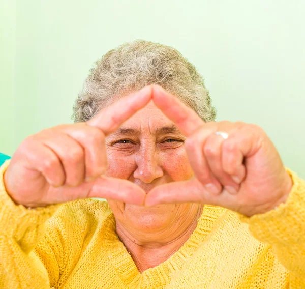 Happy elderly woman — Stock Photo, Image