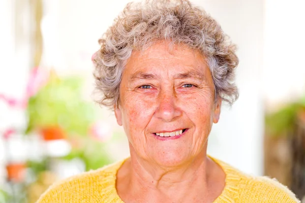 Happy elderly woman — Stock Photo, Image