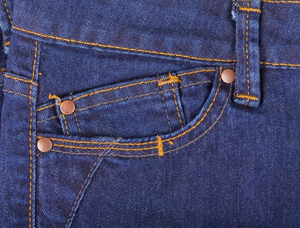 Blue jeans pocket — Stock Photo, Image