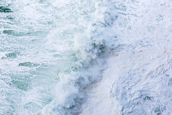 Close up photo of splashing ocean waves