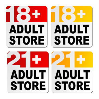 Adult store signs clipart