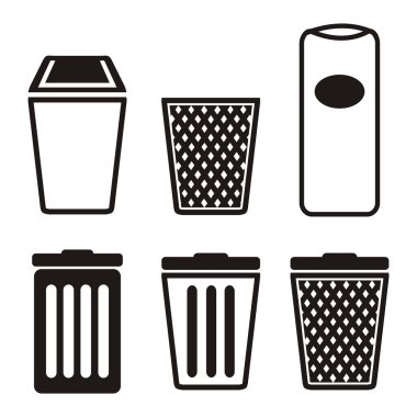 Trash can icon sets clipart