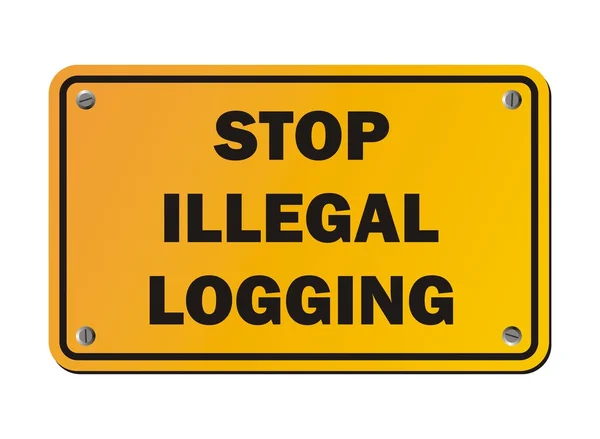 Stop illegal logging - protest sign — Stock Vector