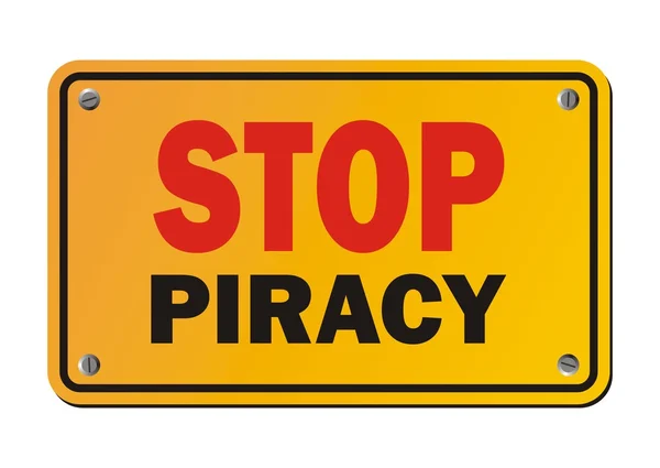 Stop piracy - warning sign — Stock Vector