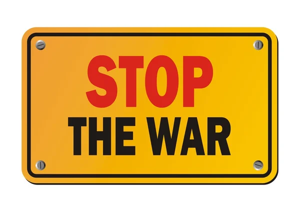 Stoppa kriget - protesttecken — Stock vektor