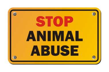Stop animal abuse - warning signs clipart