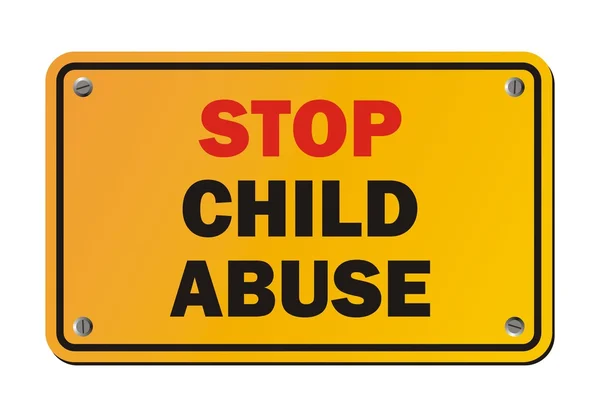 Stop child abuse - protest sign — Stock Vector