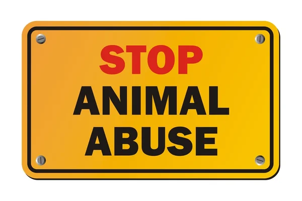 Hentikan penyalahgunaan hewan tanda-tanda peringatan - Stok Vektor