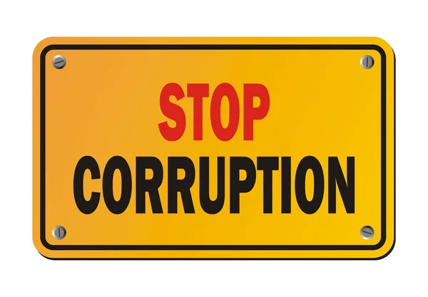 Stop corruption - protest sign — Stock Vector