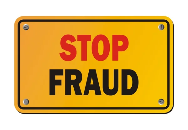 Stop fraud - yellow sign — Stock Vector