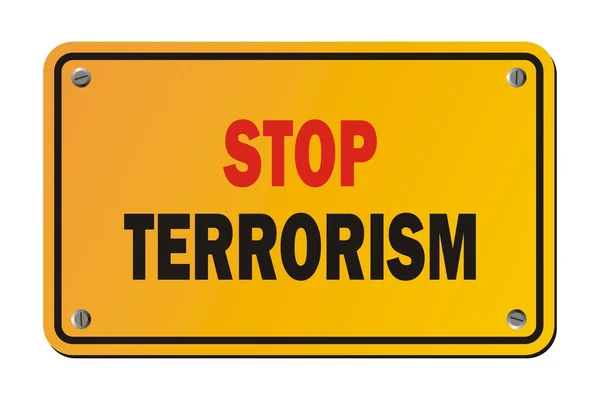 Terörizm - uyarı işareti durdurmak — Stok Vektör