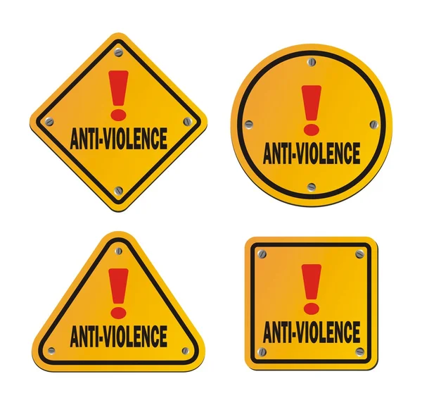 Anti-violence signs — Stock Vector