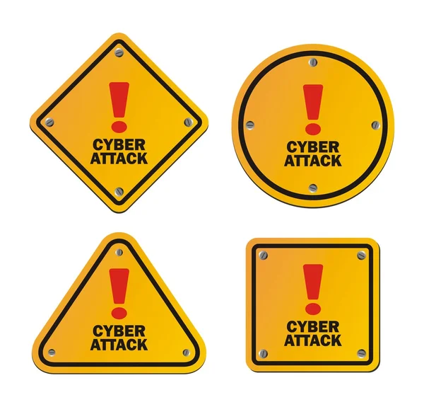 Cyber attack - warning signs — Stock Vector