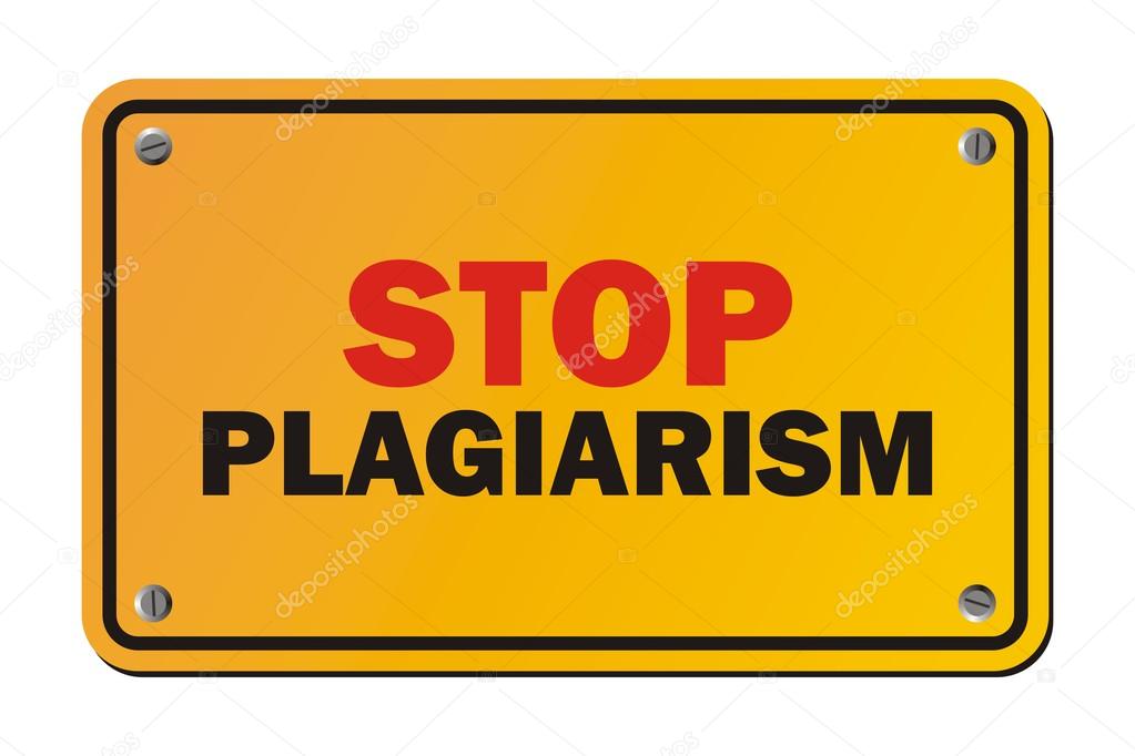 Stop plagiarism - warning sign