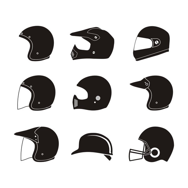 Helmet silhouette - helmet icon sets
