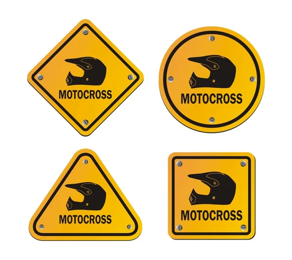 Motocross - Gelbe Schilder — Stockvektor