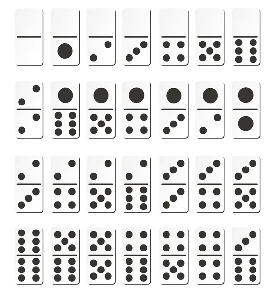 Domino kaarten - zwart — Stockvector