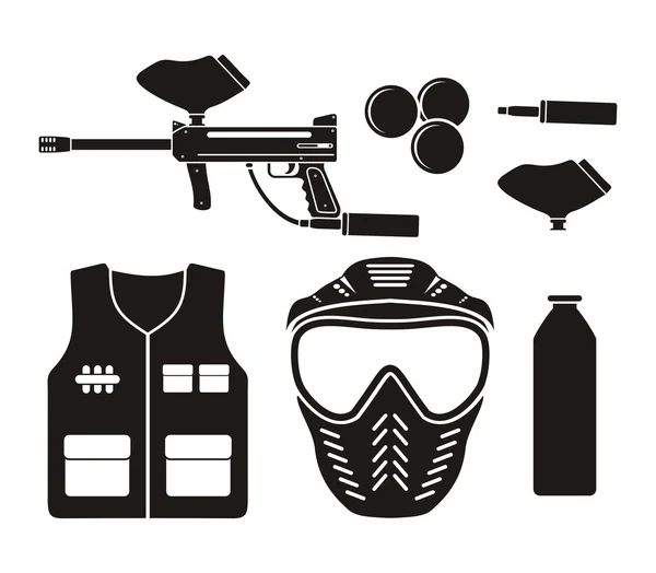 Paintball equipment - pictogram — Stock Vector