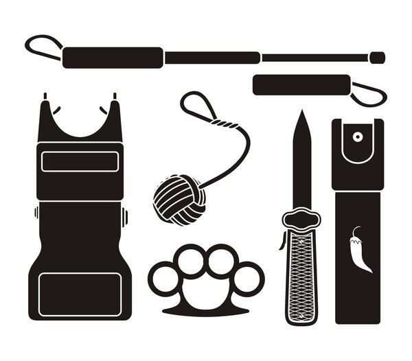 Self defense equipment - pictogram