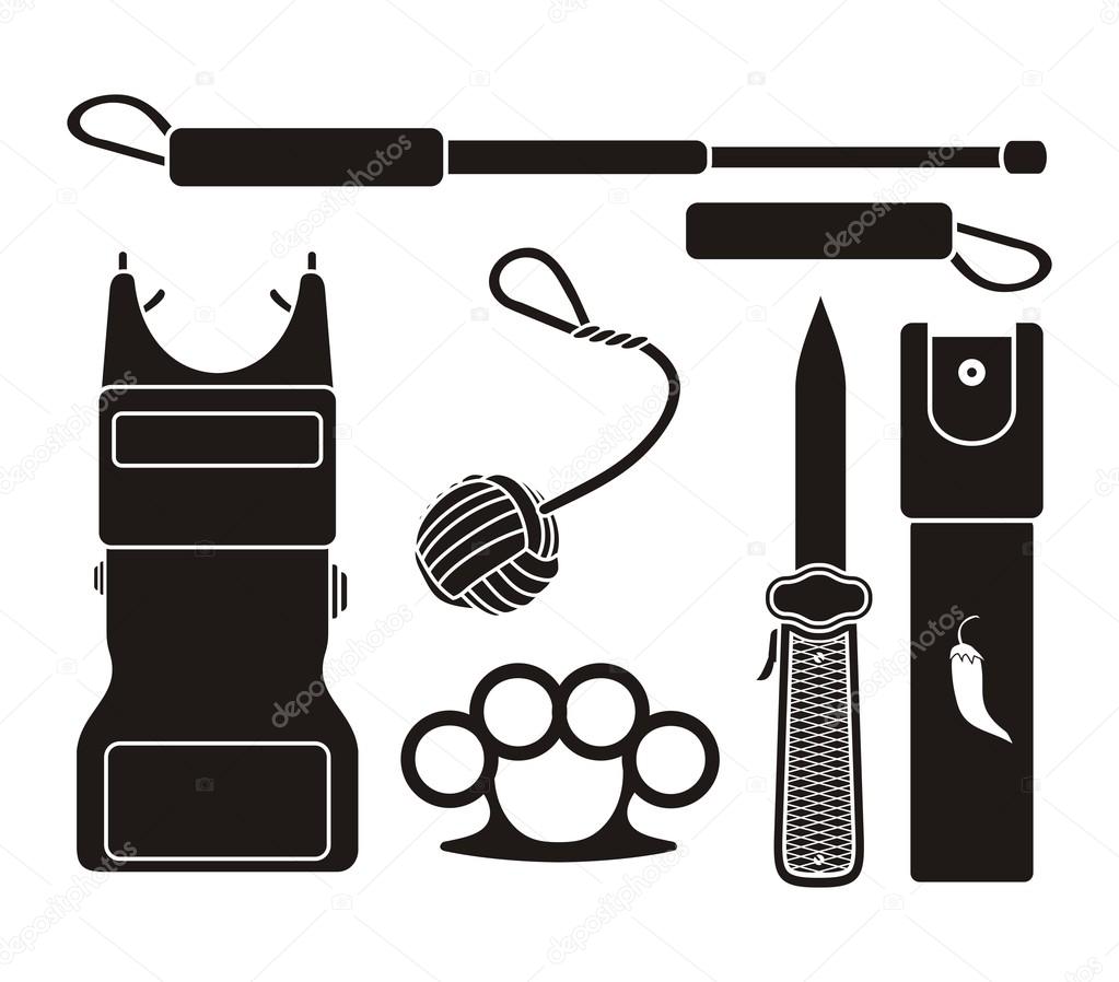 Self defense equipment - pictogram