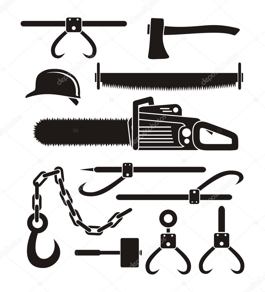 Lumberjack tools - pictogram