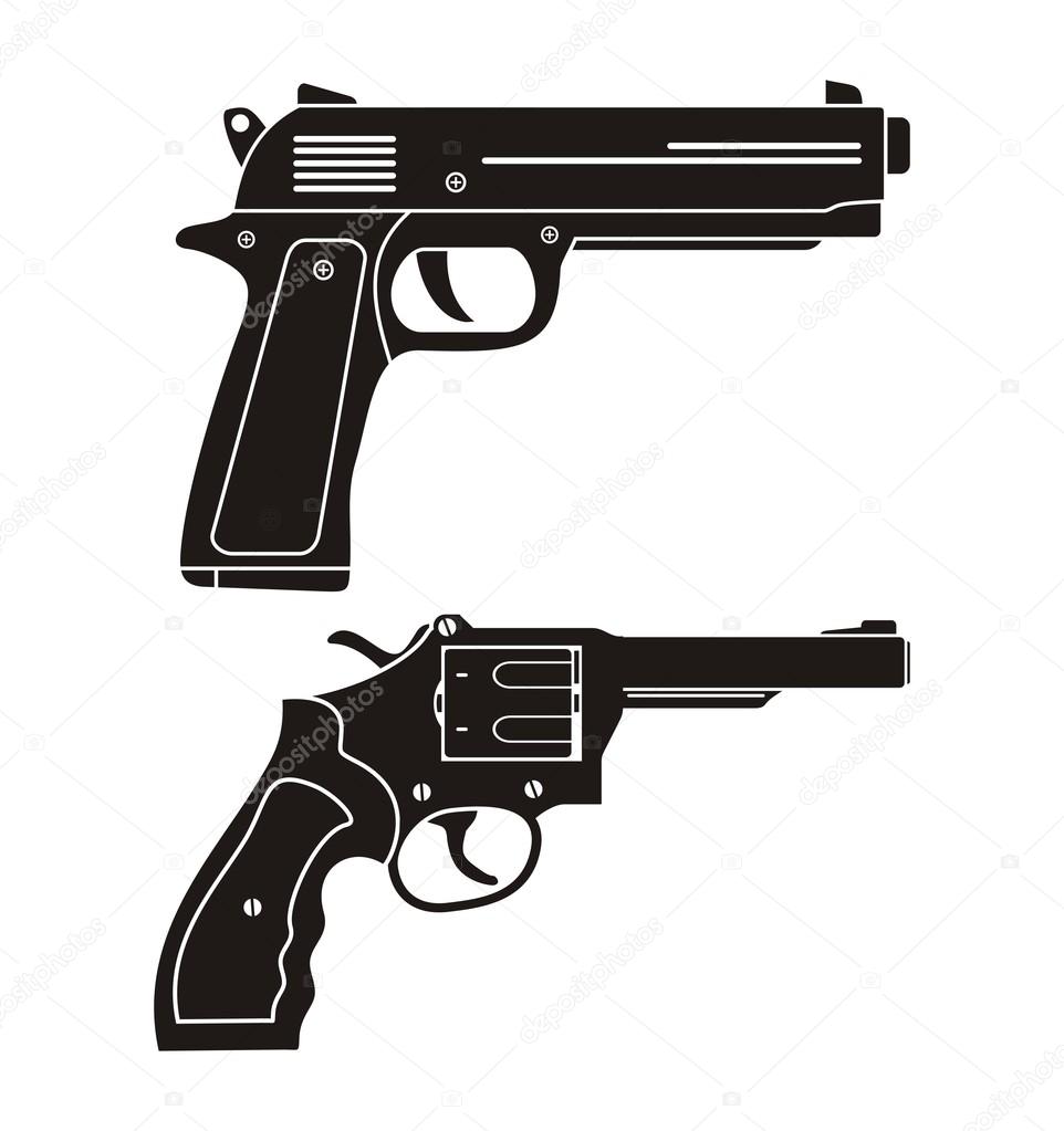 Handgun, revolver silhouette
