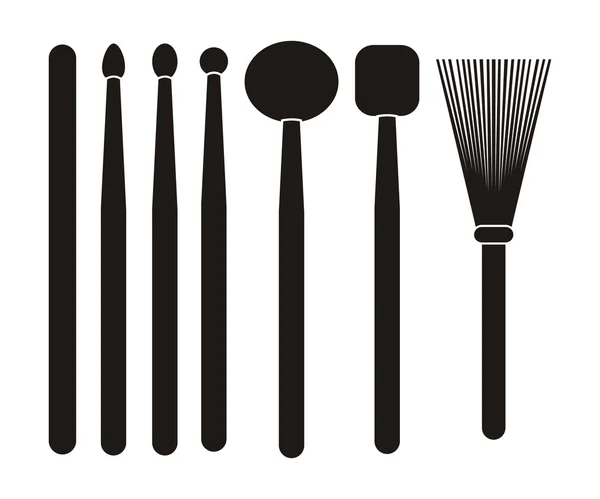Tambour bâton - silhouette — Image vectorielle