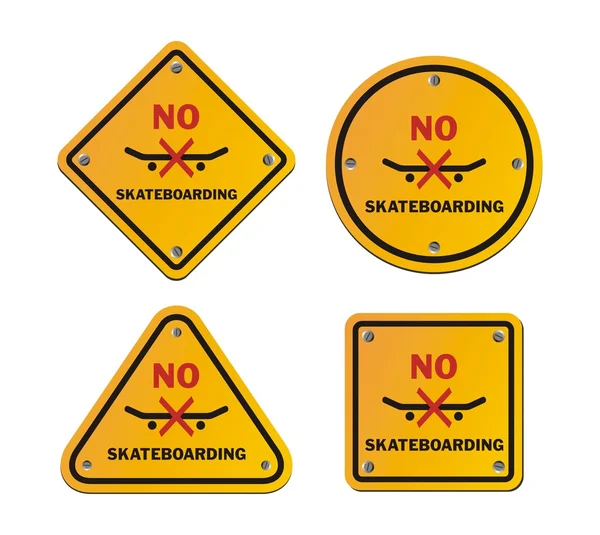 No skateboarding roadsigns — Stock Vector
