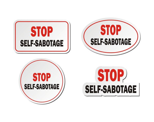 Остановка самосаботажа - наборы стикеров
