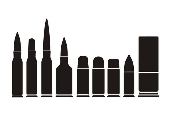 Tipos de balas - silueta — Archivo Imágenes Vectoriales