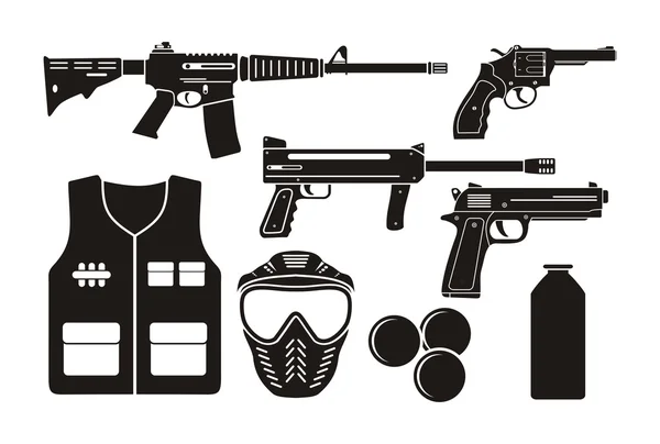 Equipamento de pistola Airsoft —  Vetores de Stock