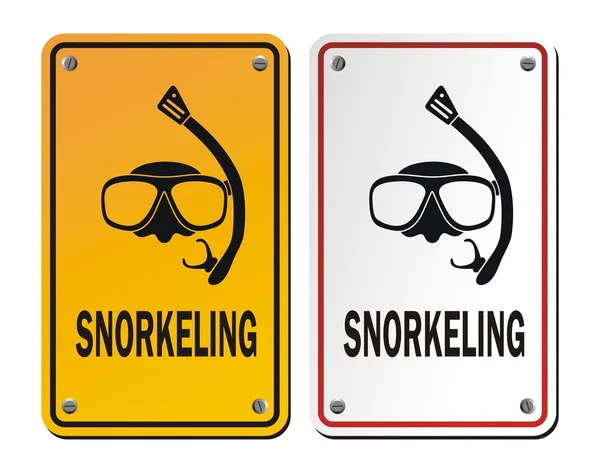 Snorkeling signs — Stock Vector