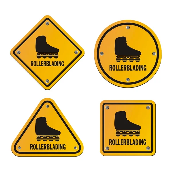 Rollerblading signs — Stock Vector