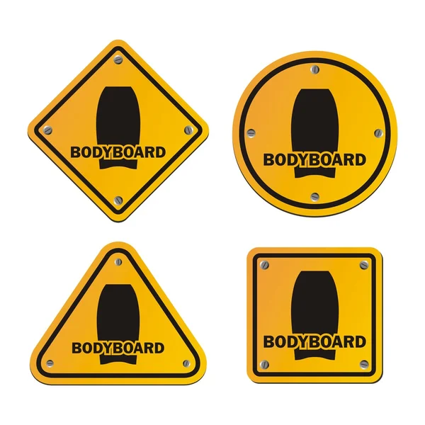 Bodyboard znaki — Wektor stockowy