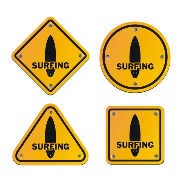 Surfing znaki — Wektor stockowy